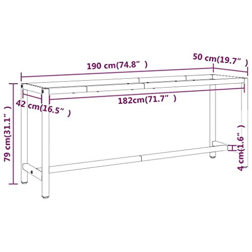 vidaXL Heavy-Duty Powder-Coated Metal Work Bench Frame - Matte Black and Matte Red - Durable with Reinforced Bars, Easy Assembly, Suitable for Various Tasks