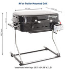 Flame King RV Mounted BBQ - Motorhome Gas Grill - 214 Sq Inch Cooking Surface - Adjustable Flame Controller