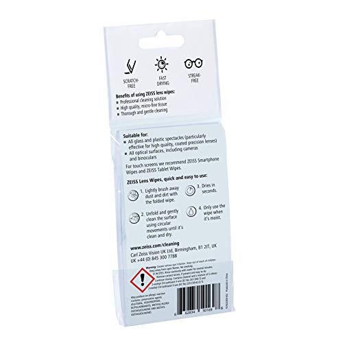 ZEISS Lens Wipes, 10 count, Pack of 10