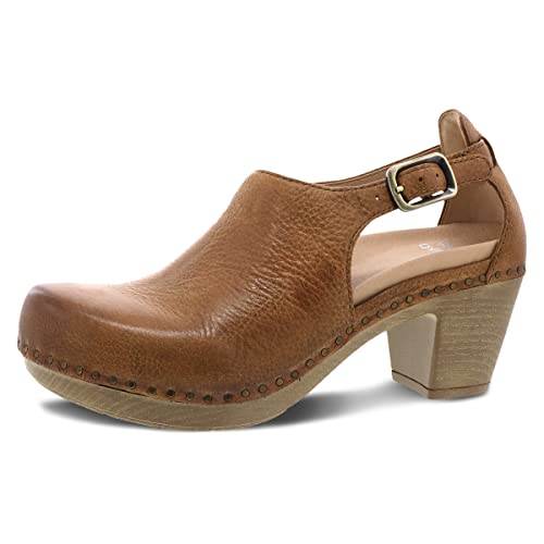 Dansko Sassy Stylish Upfront Closed Toe - Energy Return Footbed with Added Arch Support - Lightweight PU Outsole for Long-Lasting Wear - Great for All-Seasons Style, Tan, 8.5-9