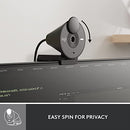 Logitech Brio 300 Full HD Webcam with Privacy Shutter, Noise Reduction Microphone, USB-C, Ceritified for Zoom, Microsoft Teams, Google Meet, Auto Light Correction - Graphite