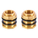 Brass Water Tank Connector, 2PCS Male 1-1/4 Inch Female 1 Inch Thread Brass Connector for Water Tower Outlet Interface Joint Fitting Copper Tube Adaptor Pipe