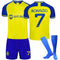 Ronaldo No #7 NASSR Riyadh Al Home Football Soccer Jersey/Shorts Socks Gift Set Youth/Adults' Soccer Training Suit Set Soccer Training Wear Tops+Bottom+Socks Set(Kids'/Size,24,Recommend 8-9T)