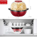 Popcorn Machine, 2 in 1 Popcorn Popper maker, 6 Quart/24 Cup, Nonstick Plate, 850W Electric Stirring with Quick-Heat Technology, Cool Touch Handles, Thicken Transparent Cover, Dishwasher Safe