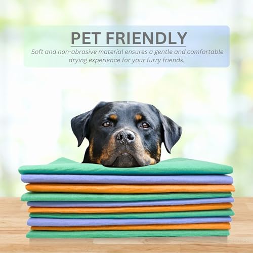 10 Pack Extra Large Original German Shammy Cloths Chamois Towels Super Absorbent for Pets, Parenting Tool Cleaning for Home and Commercial Use Wholesale Bulk Assorted