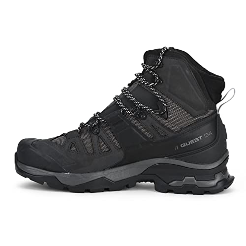 SALOMON Men's Quest 4 GTX High Rise Hiking Boots, Magnet/Black/Quarry, 7