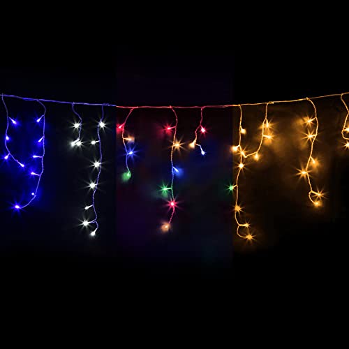 Jingle Jollys Christmas Lights Multi Colour LED Icicle Light, Outdoor Decorations, 20m Long 800 Bulbs Water Resistant for Home Indoor Wedding Party Festival Decor