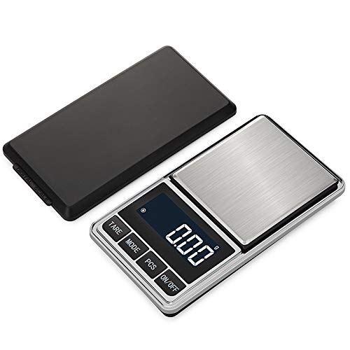 Digital Precision Gram Scale, 0.001oz/0.01g 500g Mini Pocket Scale, Portable Electronic Weight Jewelry Scales, Tare, Auto Off, Stainless Steel, White Backlit Display