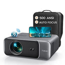 【Auto Focus & Keystone】4K Projector, Yaber Pro V9 WiFi 6 Bluetooth Projector, 500ANSI Native 1080P Portable Projector with Carry Bag, 300" Home & Outdoor Projector Compatible with Smartphone/PC/TV Stick/PPT/PS5/USB/HDMI/AV