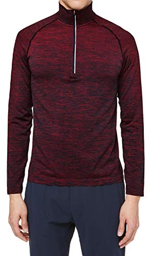 Lululemon Mens Metal Vent Tech 1/2 Zip Long Sleeve Shirt, Womens, Spicy Red/True Navy, Small