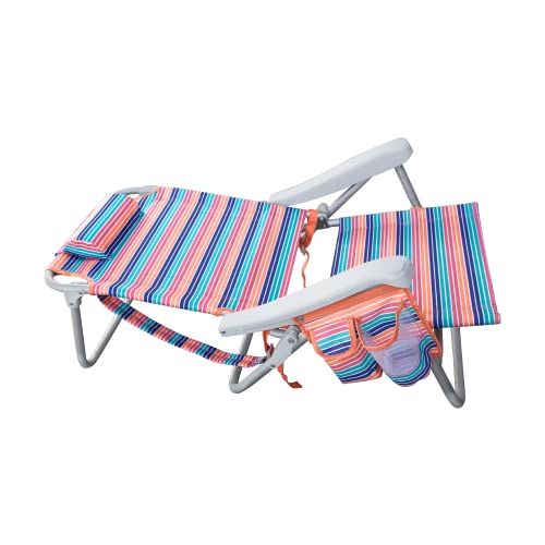 Hurley Deluxe Backpack Beach Chair, One Size, Sherbet