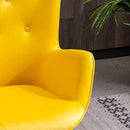 (Yellow) - Roundhill Furniture AC155YL Doarnin Silky Velvet Tufted Button Accent Chair, Yellow