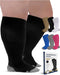 Pembrook Plus Size Compression Socks Wide Calf  - Up to 6XL | 20-30 mmHg Wide Calf Compression Socks for Women Plus Size | Extra Wide Calf Compression Socks Women, Black