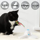 Vealind Interactive Indoor Cat Toy with 360° Rotating Butterfly - Cream White