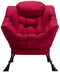AcozyHom Modern Fabric Large Lazy Chair, Accent Oversized Comfy Reading Chair, Thick Padded Cozy Lounge Chair with Armrest, Steel Frame Leisure Sofa Chair for Living Room, Bedroom, Dorm, Burgundy