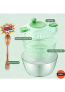 Stores Gear-Salad Spinner & Free 2 in 1 Salad Spoon/Fork,Vegetable Washer with Compact Bowl & Collander,Lettuce Dryer,Easy to Clean, Wash, Dry Vegetables, Fruits, Lettuce, Greens Salad Bowl with Lid