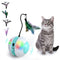 BlueFire Interactive Cat Toys for Indoor Cats, 360° Self Rotating Cat Toy Balls with Feathers, Bird Sound & LED Lights, Feather Teaser Cat Toy for Kitty, Interactive Kitten Toys for Cats Dogs Pets