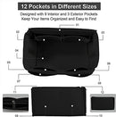 Purse Organizer Insert with Zipper Felt Bag Organizer Handbag Organizer Insert Bag in Bag Organizer with Key Chain for Tote Purse Bag (Black)