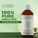 PURÓLEO Eucalyptus Essential Oil, 4 FL OZ/120 ML (Large Bottle) 100% Pure | Natural Aromatherapy Oil for Diffuser Steam Distilled | 100% Pure Natural Undiluted, for Aromatherapy