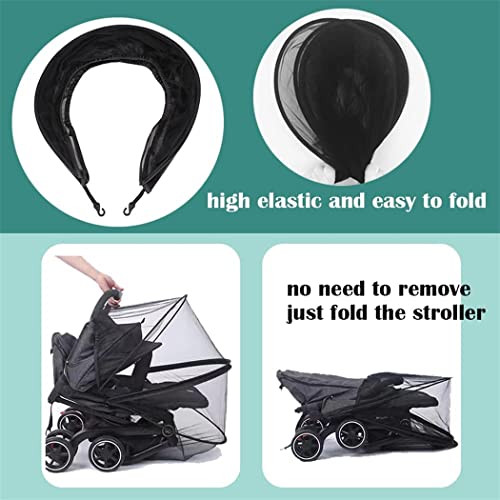 Stroller Bug net, Universal Mosquito net for Stroller, Unique Double Zipper Design-Great Accessories for Baby Stroller-Easy to Install and Portable-Fit for Graco Strollers, Car seat,Bassinet, Cradle