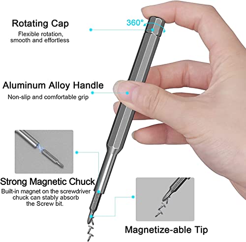 Precision Screwdriver Set Magnetic, 25 in 1 with 24 Piece Small Screwdriver Set, Mini Pocket Screwdriver kit Magnetic for Computer/Xbox/ PS3/ PS4/ Eyeglass/iphone/Camera/Nintendo/Drone/Watch