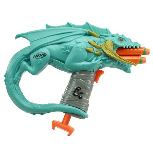 Nerf Dungeons & Dragons Rakor Blaster, 4 Nerf Elite 2.0 Darts, Kids Outdoor Games, Nerf D&D Blaster Toys for Ages 8 & Up