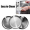 WANBY Stainless Steel Plates Metal Lightweight Steel Plate Unbreakable Dinner Dishes Plates Set Non-Toxin Dishwasher Safe BPA Free and Healthy (4 Pcs)