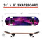 ChromeWheels 31 inch Skateboard Complete Skateboards Double Kick Skate Board 7 Layer Canadian Maple Deck Skateboard for Kids and Beginners