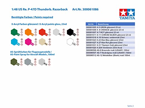 Tamiya 1:48 Scale P47 D Thunderbolt Razorback Model Kit