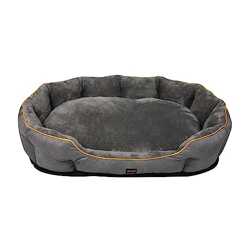 PaWz Electric Heated Dog Bed,Heating Mat for Dog & Cat,Pet Supplies Washable with Removable Cover,70×60×18cm,Grey