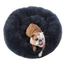 Pets Calming Cat Bed Dog Beds, Proxima Direct Ultra Soft Cat Cushion Bed Round Nest Fluffy Plush Bed Donut Cuddler Dog Bed with Non-Slip Bottom Suitable for Cats or Small Medium Dogs Puppy (60CM, Dark Grey)