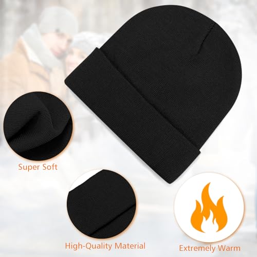 EYMOE Beanie for Men Women, Soft Warm Slouchy Beanie Hats Winter Knit Caps Ski Hat Unisex Black