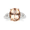 Gin & Grace 14K Two Tone Gold Genuine Morganite Ring with Diamonds for women | Ethically, authentically & organically sourced (Oval-cut) shaped Morganite hand-crafted jewelry for her | Morganite Ring for women, White Gold gemstone stone, Morganite