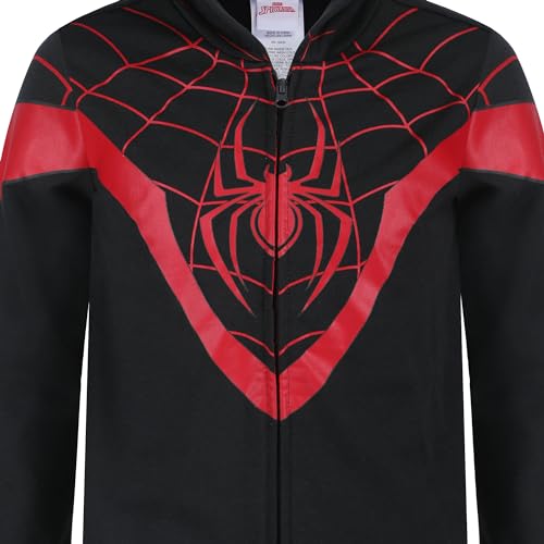 Marvel Spider-Man Miles Morales Boys Zip Up Hooded Sweatshirt and Pants Set for Toddlers and Big Kids Black, Black, 2 Years