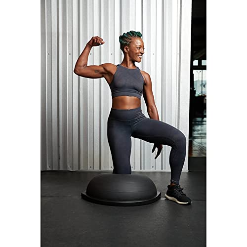 Bosu Multi Functional Original Home Gym 26 Inch Diameter Full Body Strength Balance Ball Equipment with Guided Workouts and Pump, Matte Black