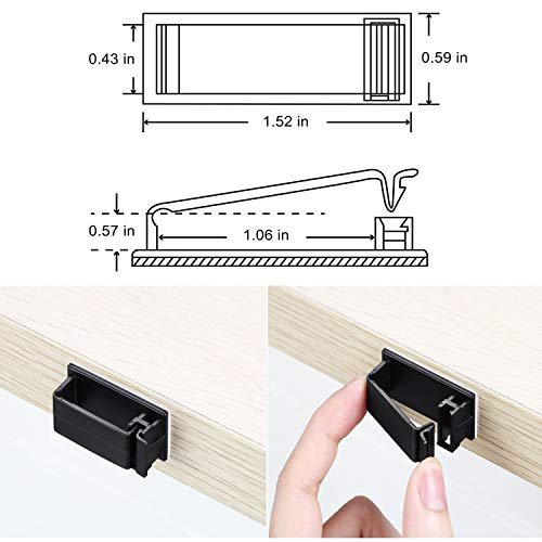 Cable Clips, Ethernet Cable Organizer, Ikerall Adhesive Wire Management Clamps, Desktop Cord Holder Hider, Charging Cable Drop Organizer & Management System for TV PC Laptop Home Office [Size: 38.5 x 15 x 14.4 mm 50-Pack]