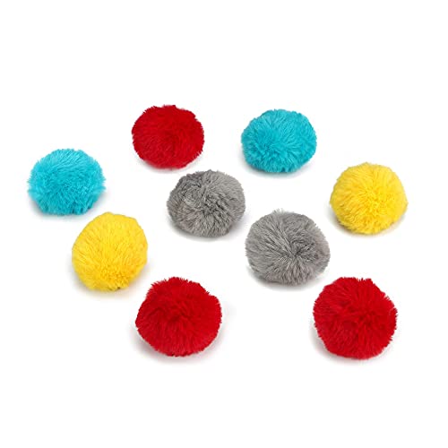 Chiwava 24PCS 1.8" Catnip Furry Cat Toys Ball Soft Pom Pom Balls Kitten Chase Quiet Play Assorted Color