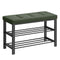 SONGMICS, Storage, Entryway Bench with Cushion, Shoe Shelf with Seat, Space-Saving, Modern Style, for Living Room, Bedroom, Hallway, Forest Green and Ink Black ULBS057C01