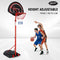 Genki 1.7m-2.3m Basketball Hoop Stand System Height Adjustable Portable Ring Net UV-Resistant Backboard Set Indoor Outdoor w/Wheels