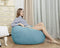 SANMADROLA Stuffed Animal Storage Bean Bag Chair Cover (No Filler) for Kids and Adults.Soft Premium Corduroy Stuffable Beanbag for Organizing Children Plush Toys or Memory Foam Large 300L(LightBlue)