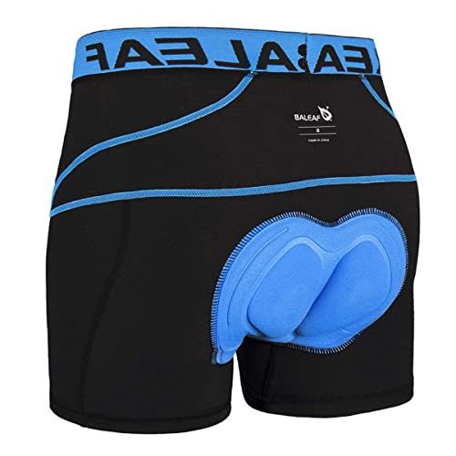 BALEAF Men's Cycling Underwear 3D Padded Bike Shorts with Padding Road Biking MTB Liner Bicycle Gear Accessories Blue L