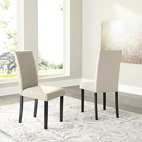 Signature Design by Ashley Upholstered Dining Chair Set of 2, Wood, Beige, 18" W x 24" D x 38" H