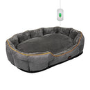 PaWz Electric Heated Dog Bed,Heating Mat for Dog & Cat,Pet Supplies Washable with Removable Cover,70×60×18cm,Grey