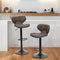 HERA'S PALACE PU Leather Adjustable Swivel Bar Stools Set of 2, Counter Height Swivel Stool with Footrest and Back, Comfortable & Stable, Modern Bar Chairs for Bar, Cafe, Kitchen