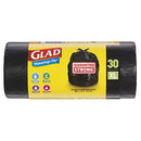 Glad Wavetop Tie Garbage Bags, 30 Extra Large Multipurpose Rubbish Bags, XL Size Fits 80L Bin, 30 Count