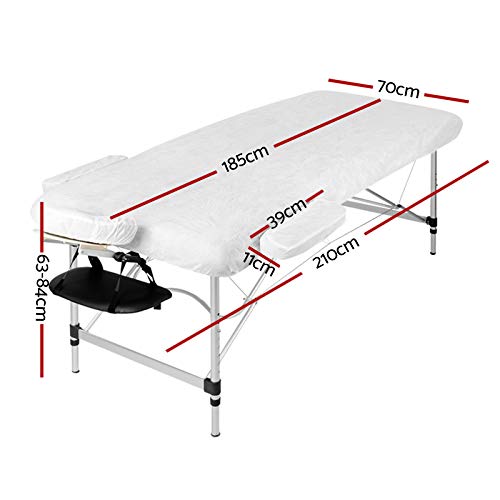 Zenses Massage Table Black 75cm Portable Aluminium, Massages Therapy Bed, Folding Beauty Spa Waxing Tables Headrest 3 Fold Chair Bounes Cover Carry Bag Beds