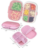 2Pcs Travel Pill Case,Personal Pill Organizers,8 Compartments Portable Pill Organizer,Small Pill Container for Daily Vitamins,Cod Liver Oil, Supplements and Medication(Color is not fixed)