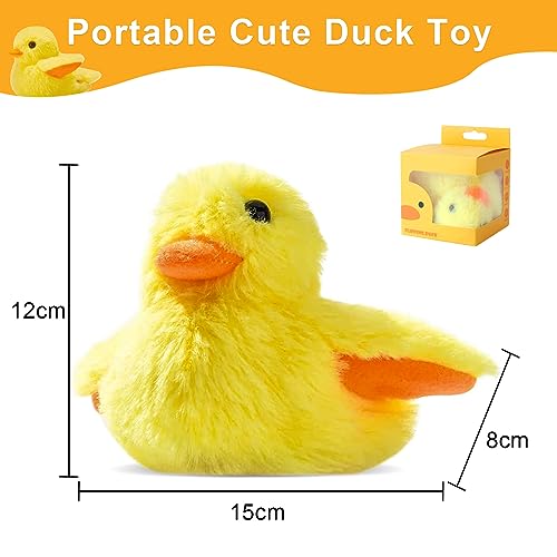 PAWCHIE Interactive Cat Toys Duck-Catnip Chew Toy,USB Rechargeable Plush Duck Toy,Realistic Duck Quack and Electric Flapping Wings Duck Toy,for Cat Chewing, Kicking and Exercise (Yellow)