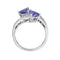 Gin and Grace 10K White Gold Mozambique Genuine Tanzanite Ring with Diamonds for women | Ethically, authentically & organically sourced (Trillion-cut) shaped Tanzanite hand-crafted jewelry for her