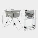 PaWz Dog Bath Tub Bathtub Pet Washing Station for Bathing Shower and Grooming,Elevated Foldable Portable,Indoor and Outdoor,Adjustable Height,for Small and Medium Size Dogs, Cats and Other Pet (Grey)